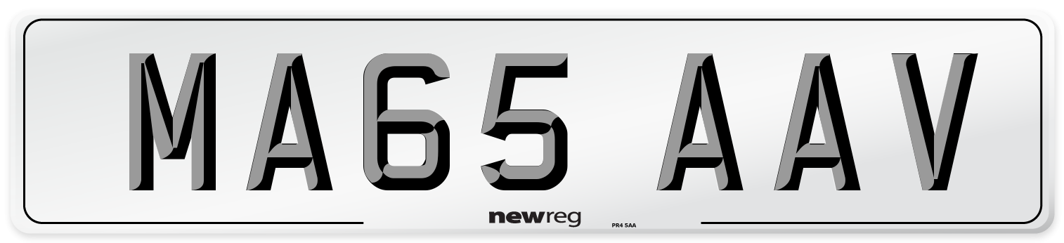 MA65 AAV Number Plate from New Reg